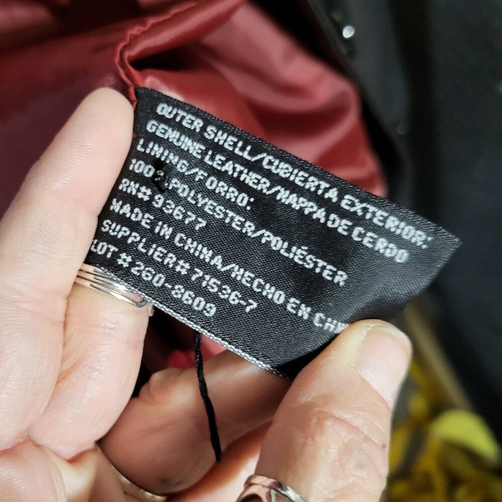 CLASSIC VINTAGE WOMANS WORTHINGTON BLACK LEATHER JACKET SZ L - Picture 6 of 8